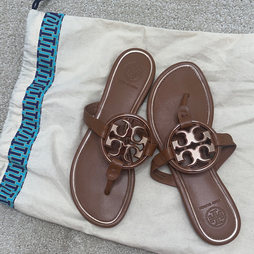 Tory Burch Tan Logo Sandals